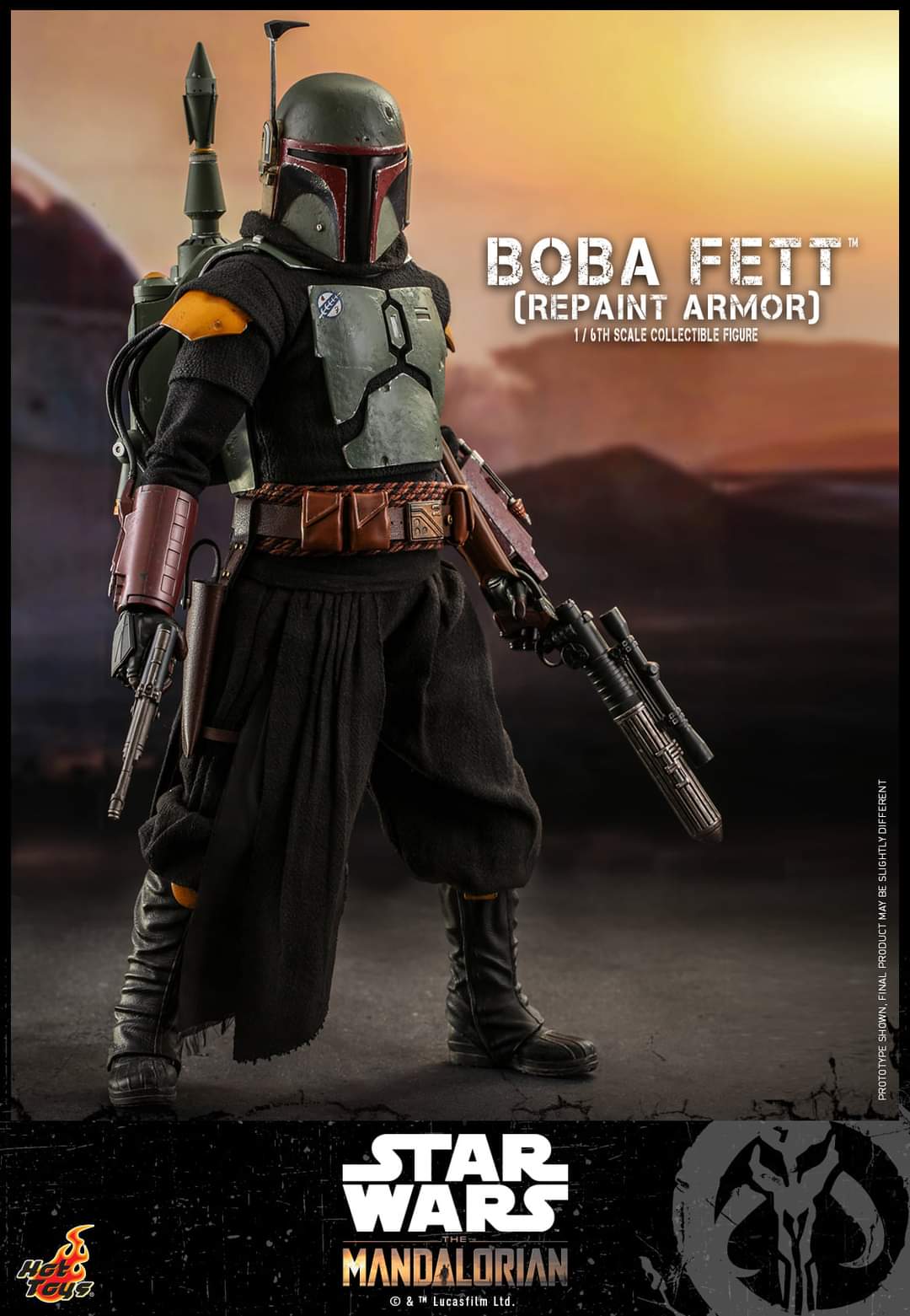 The Mandalorian Boba Fett Sixth Scale Figure Repainted Armor