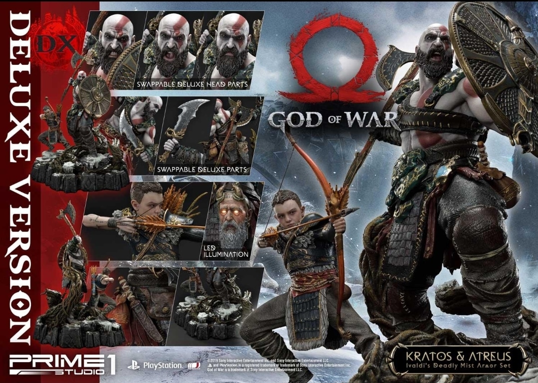 God of War Kratos and Atreus Statue Ivaldis Deadly Mist Armor
