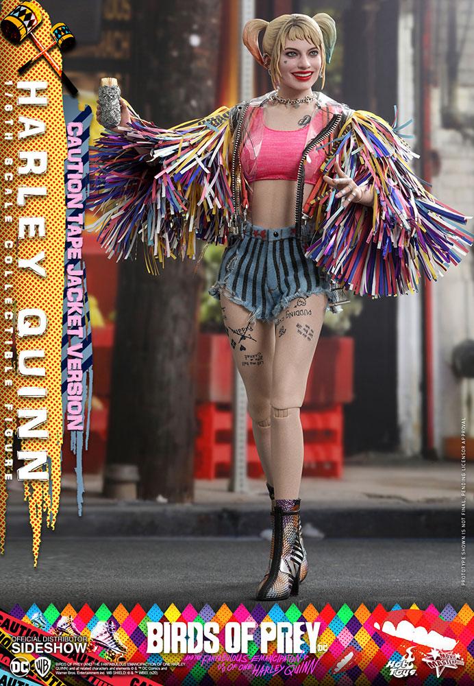 Harley Quinn Sixth Scale Figure Caution Tape Jacket Version