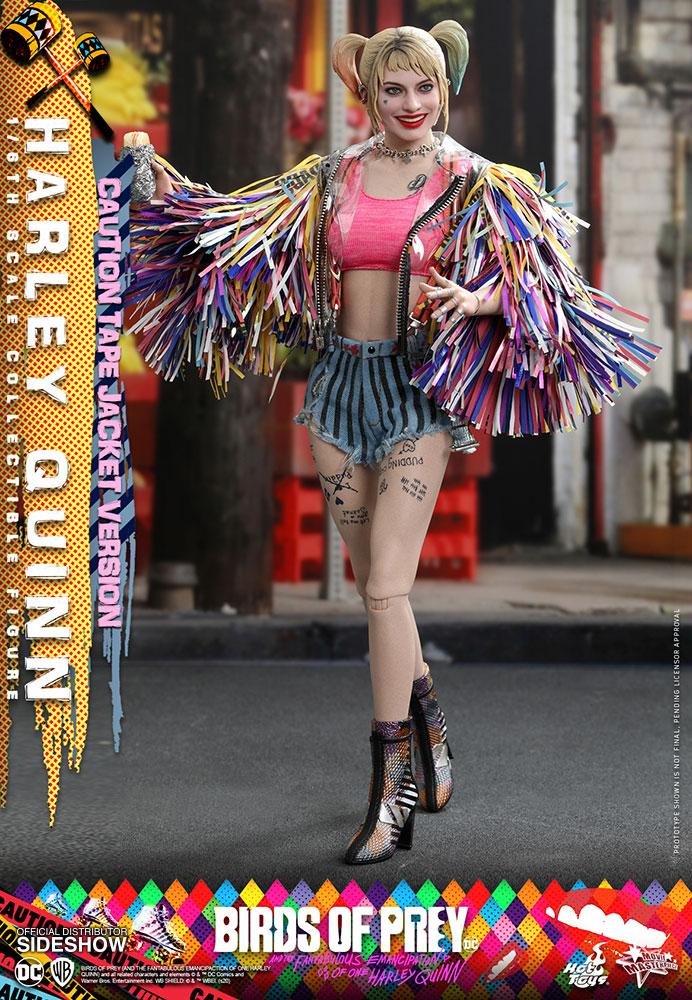 harley quinn caution tape jacket version dc comics gallery e d f bc