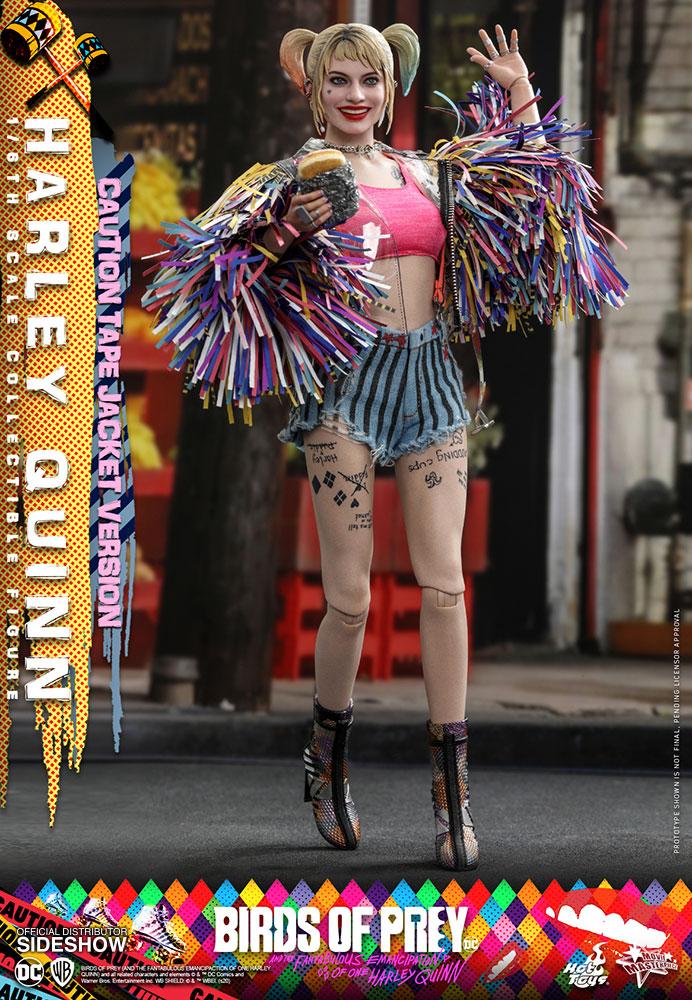 harley quinn caution tape jacket version dc comics gallery e d f b