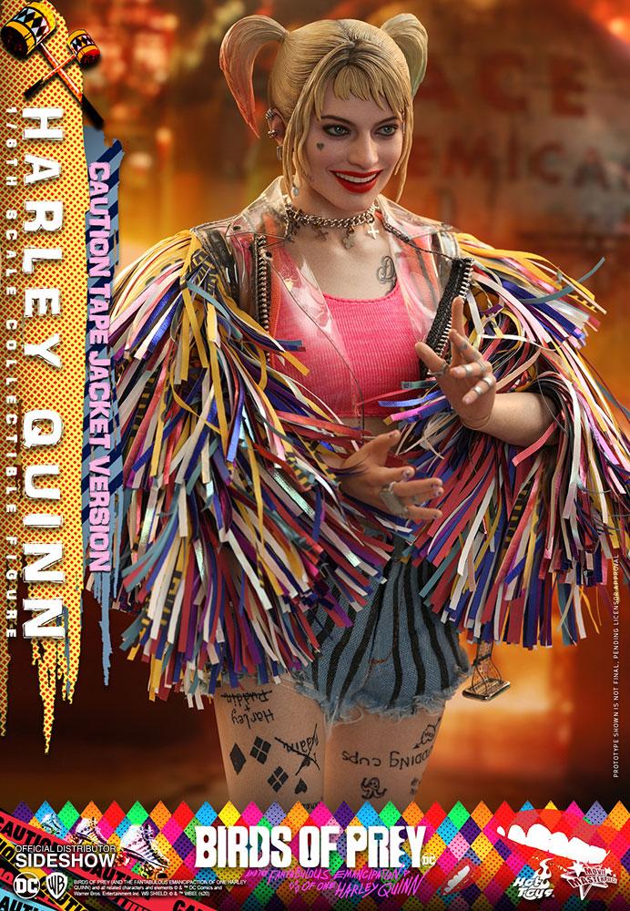 harley quinn caution tape jacket version dc comics gallery e d f