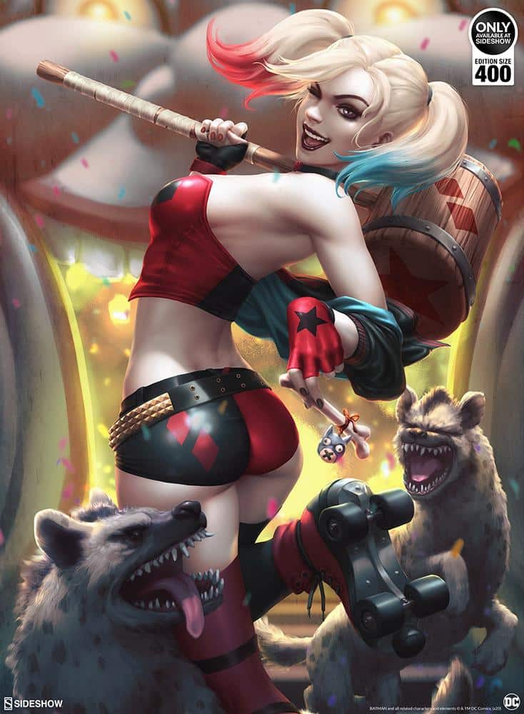 Harley Quinn Hell on Wheels Art Print
