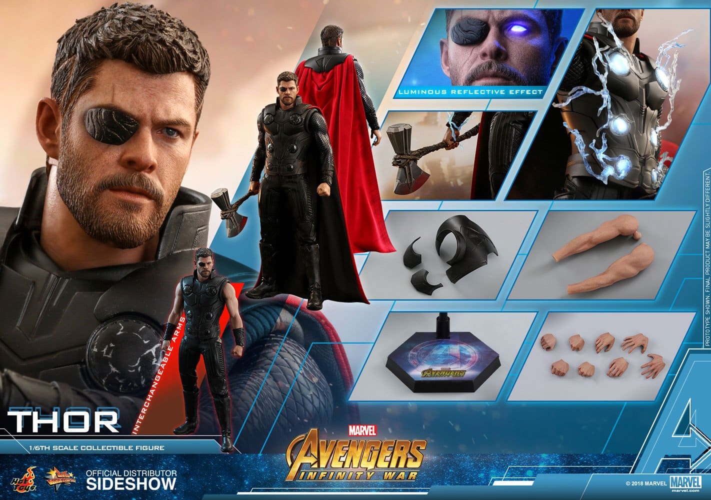 marvel avengers infinity war thor sixth scale figure hot toys