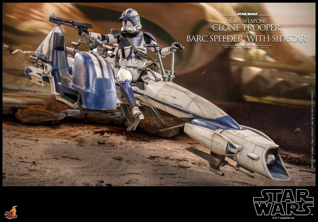 Star Wars : Heavy Weapons Clone Trooper and Barc Speeder With Sidecar 1/6 Scale Figure