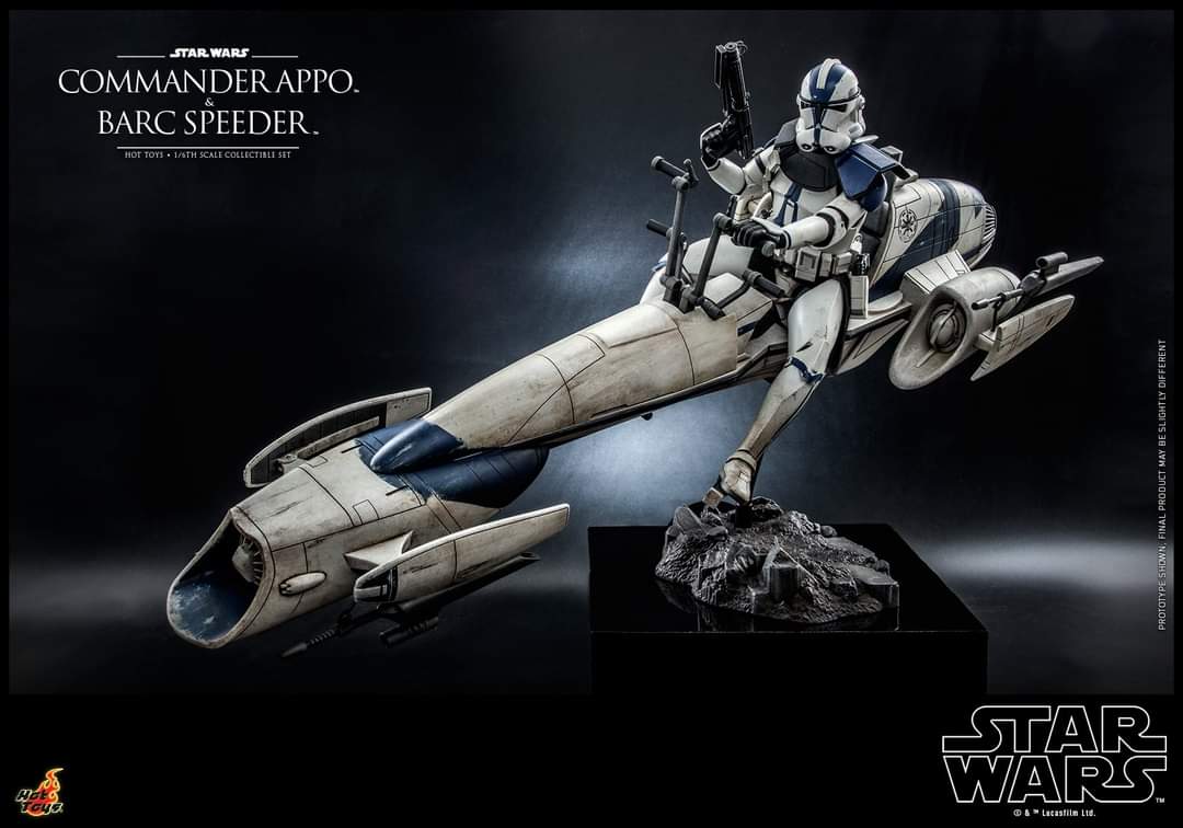 Star Wars : Commander Appo and Barc Speeder 1/6 Scale Figure Set