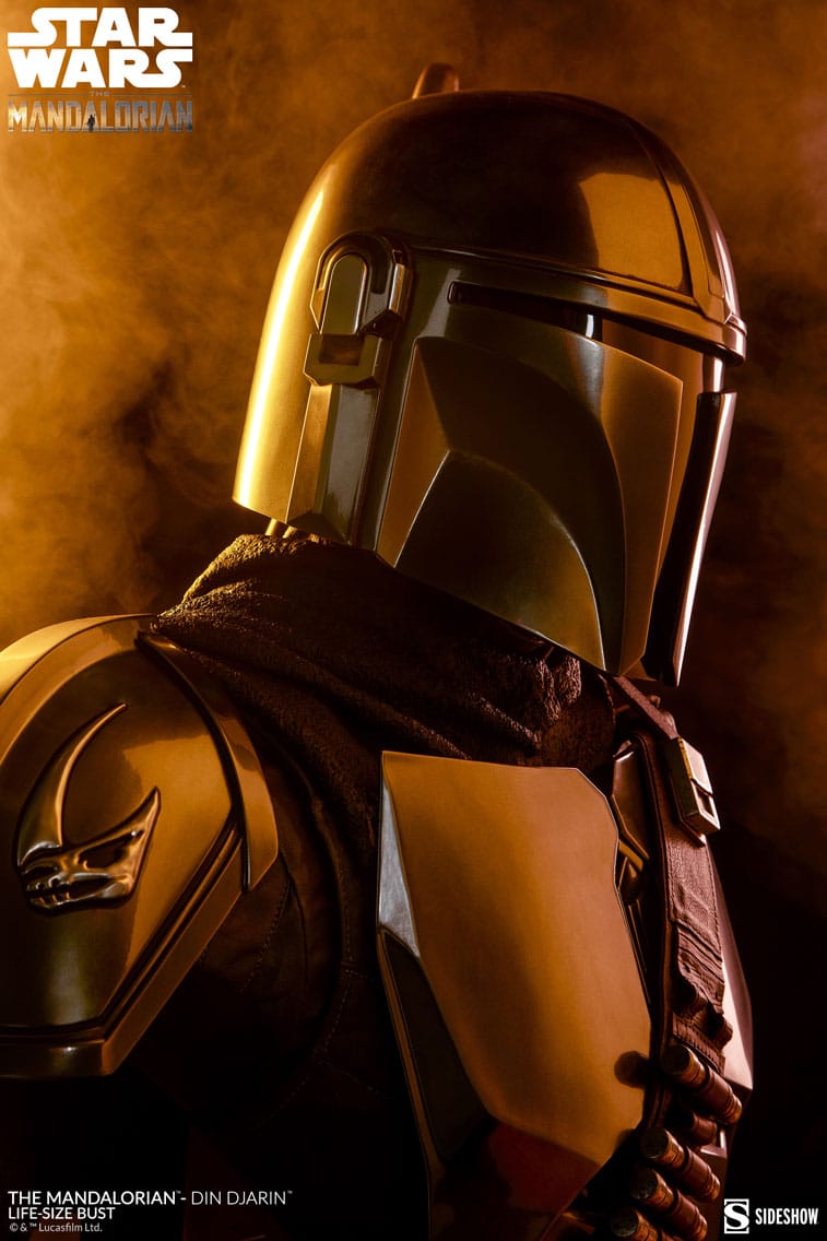 the mandalorian din djarin life size bust star wars gallery bd e b