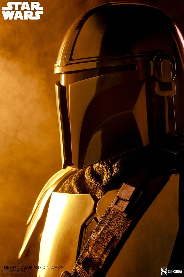 the mandalorian din djarin life size bust star wars gallery bd bc c
