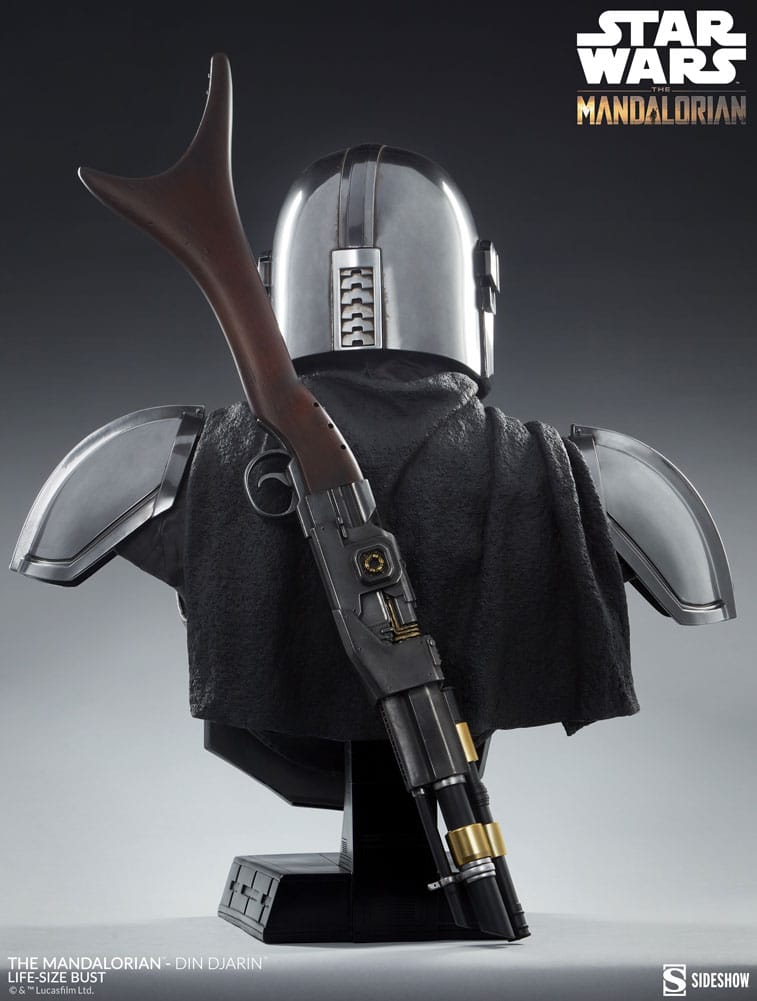 the mandalorian din djarin life size bust star wars gallery bd fc