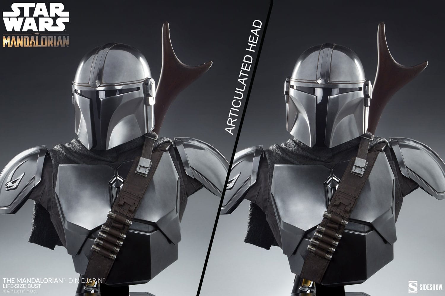 the mandalorian din djarin life size bust star wars gallery bd d