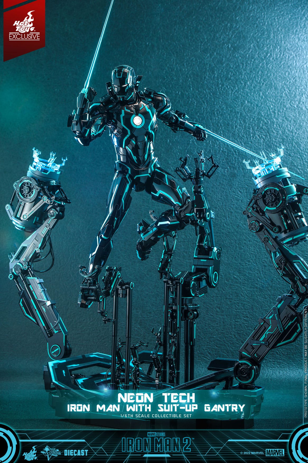 neon tech iron man with suit up gantry marvel gallery ab f