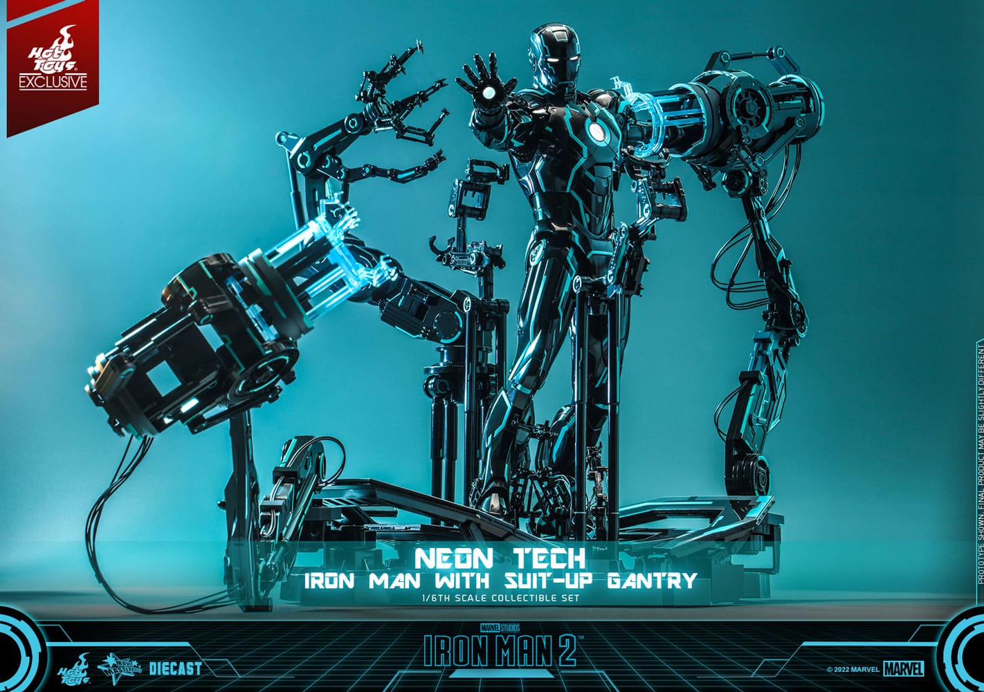 Hot Toys Neon Tech Iron Man Suit-Up Gantry Sixth Scale Figure