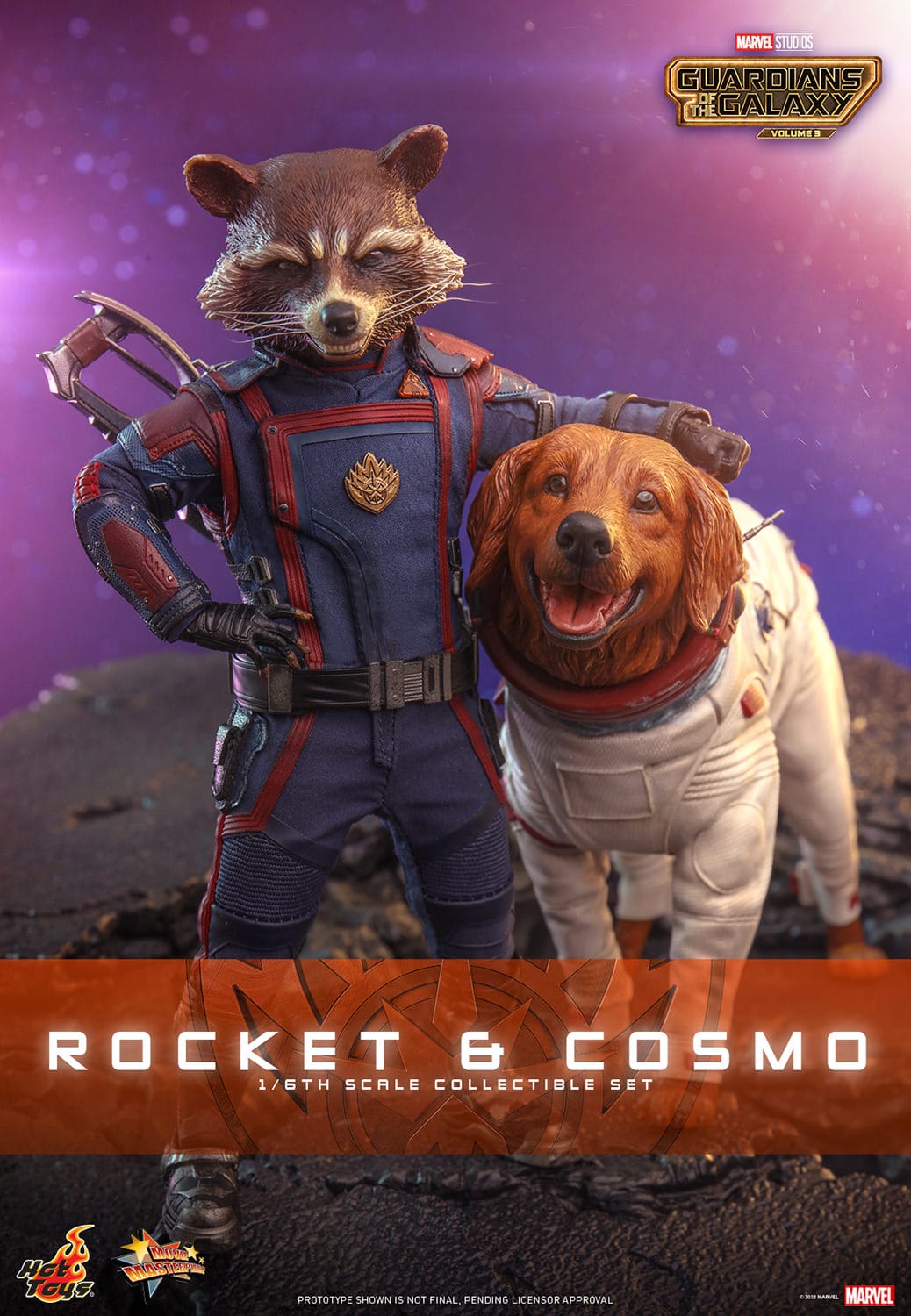 Hot Toys Rocket and Cosmo Figure Set Marvel Guardians Of The Galaxy Vol 3 1/6 Scale Limited Collectible