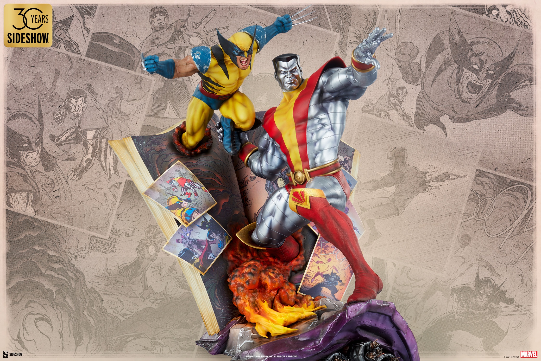 Sideshow Collectibles Fastball Special: Colossus and Wolverine Statue Marvel Limited Collectible