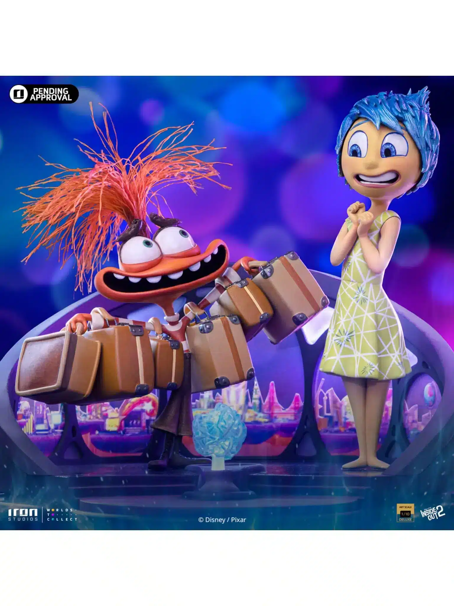 Inside Out Joy and Anxiety Statue Deluxe Inside Out 2 Collectible