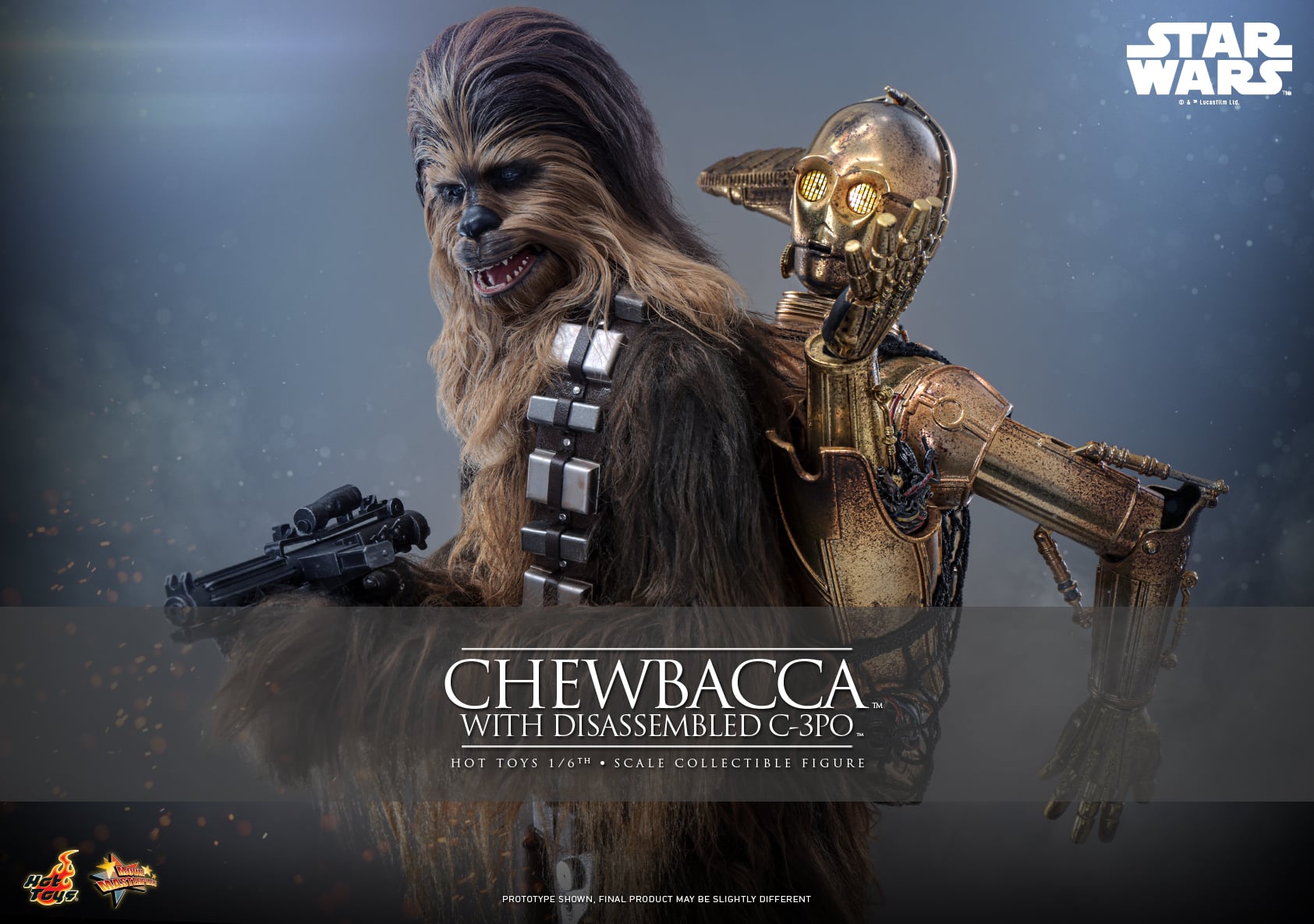 Hot Toys Chewbacca With Disassembled C-3PO Sixth Scale Figure Star Wars Limited 1/6 Collectible