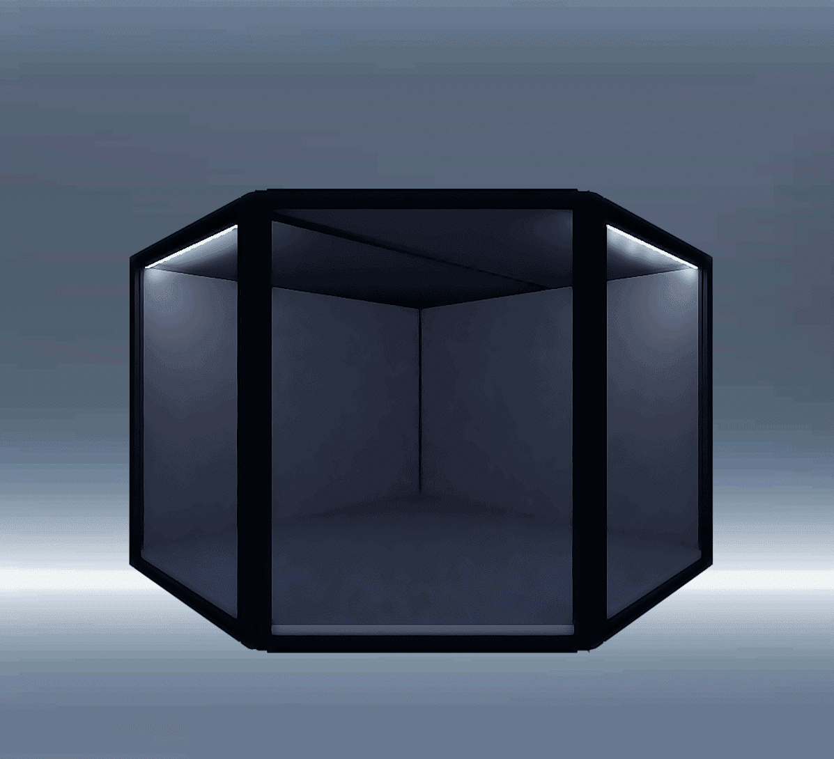 DF Series 45° Corner Unit Display Case