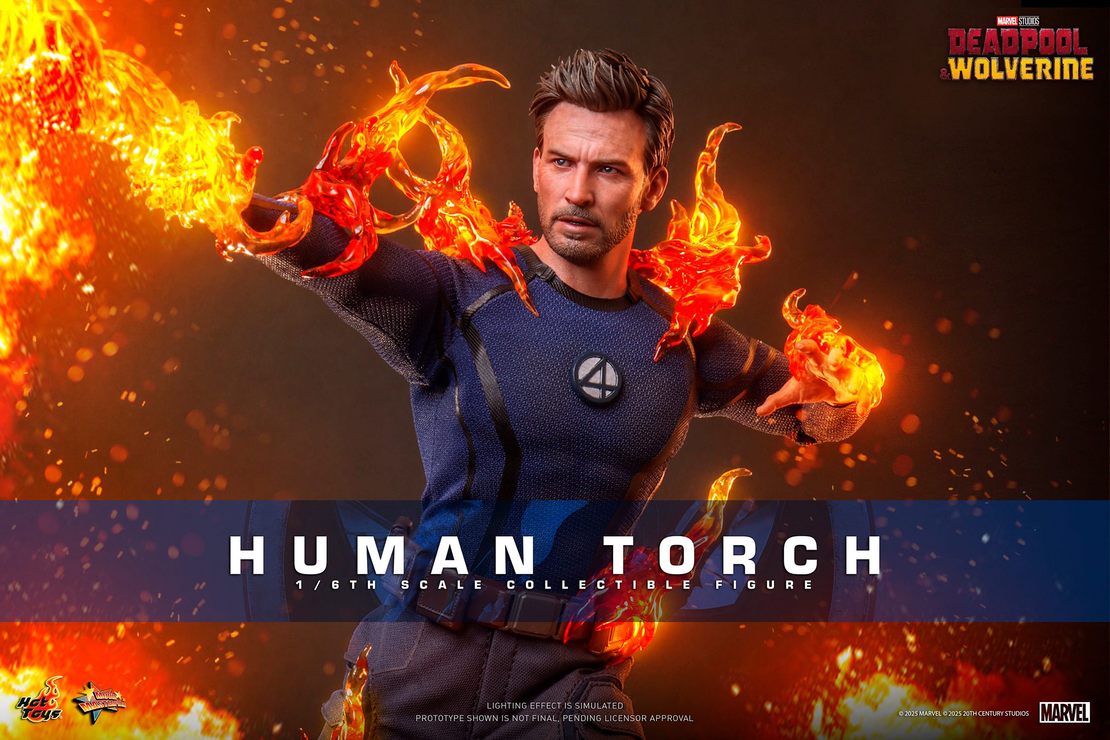 Human Torch Sixth Scale Figure Deadpool VS Wolverine Limited Collectible