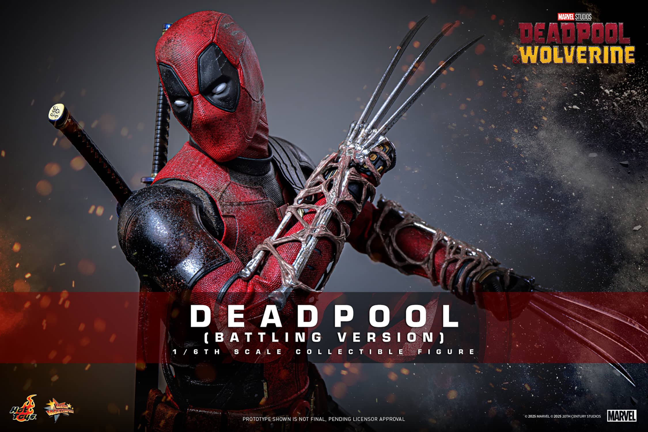 Deadpool Battling Version Sixth Scale Figure Marvel Limited Collectible