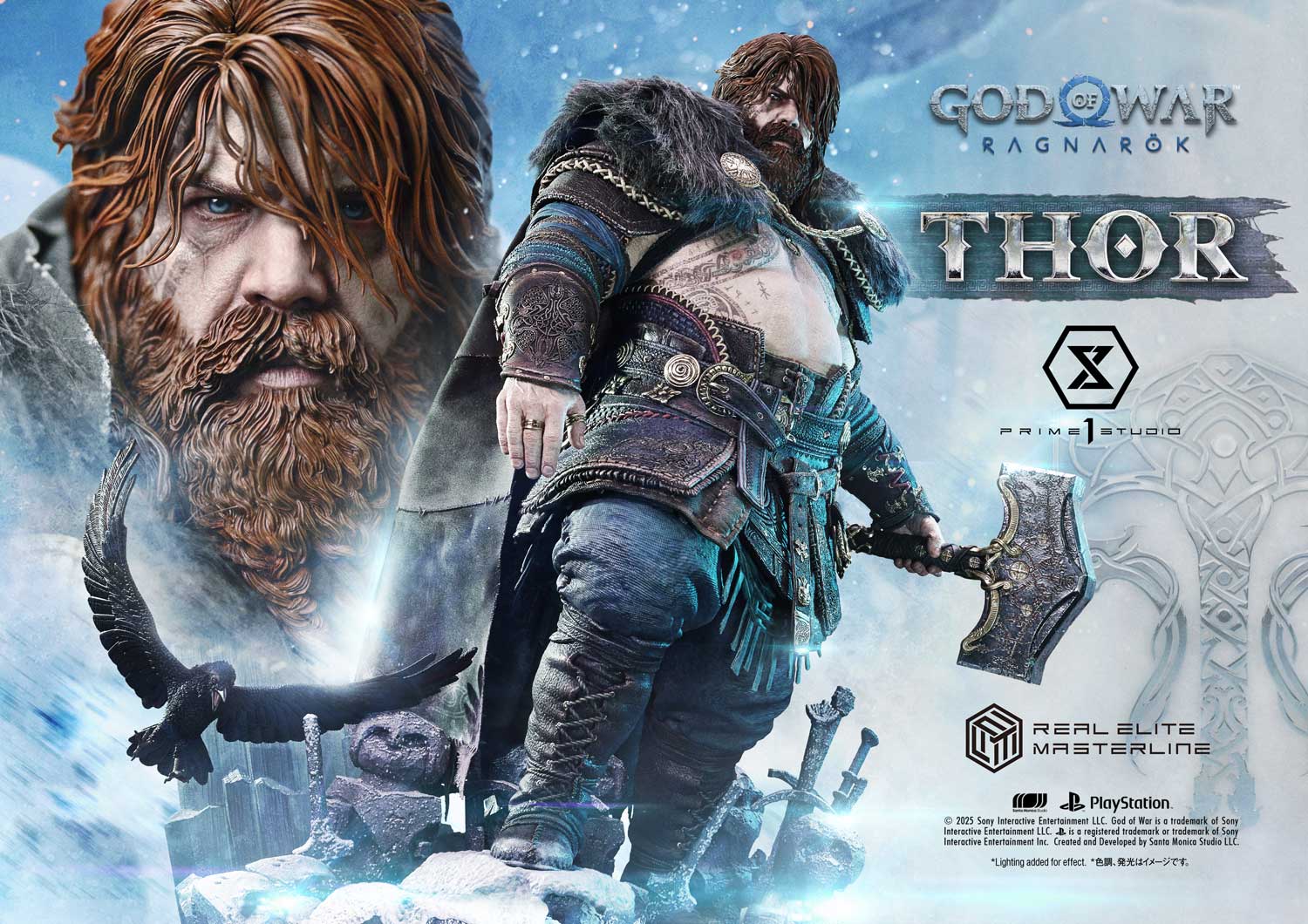 Thor 1:3 Scale Statue God Of War: Ragnarok Real Elite Masterline Collectible