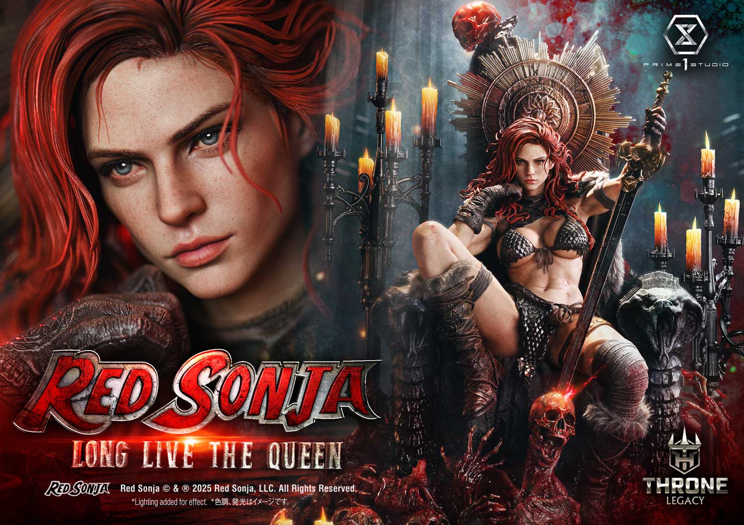 Red Sonja Long Live The Queen Statue On Throne Limited Collectible