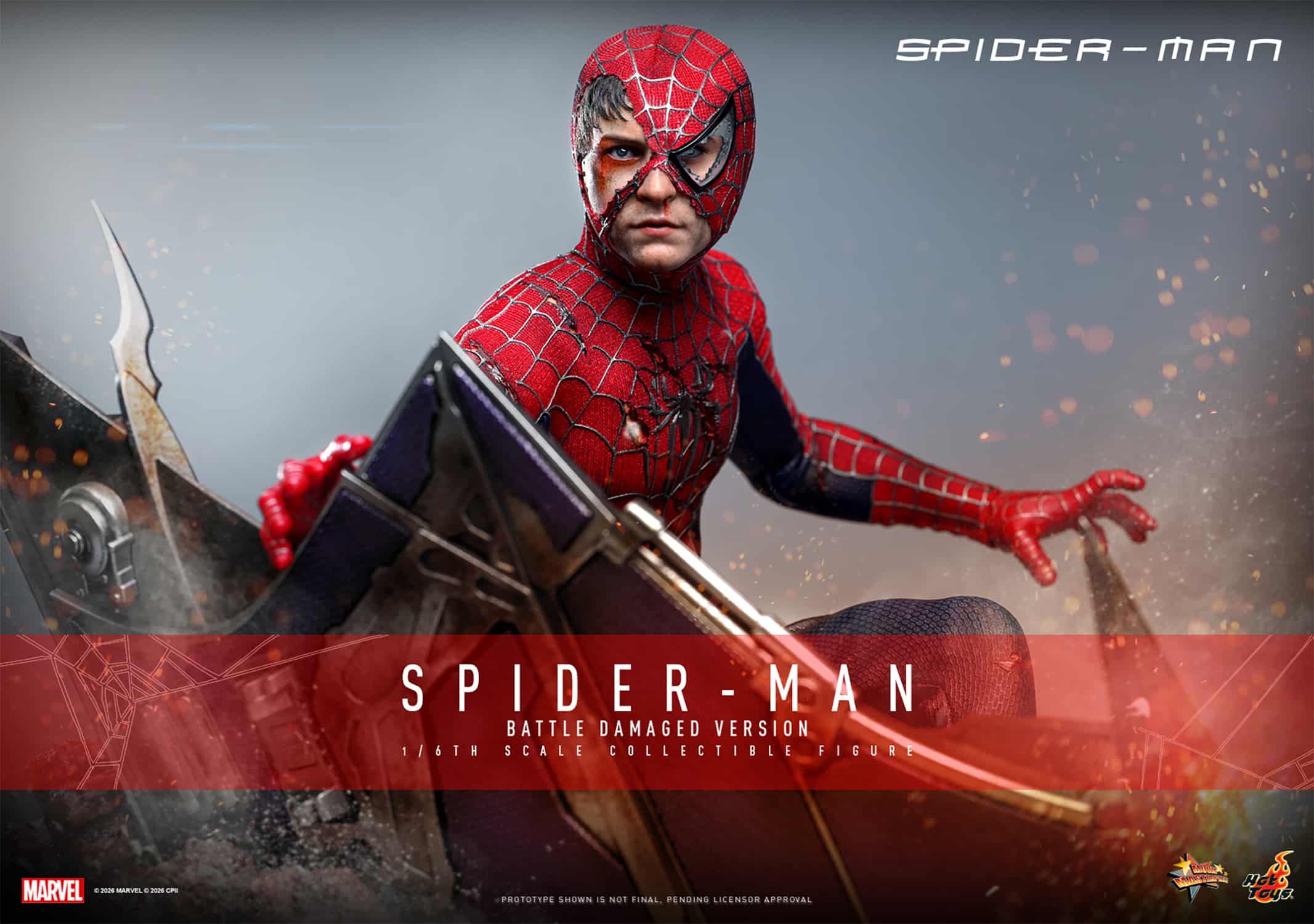 Spider-Man Battle Damaged Sixth Scale Figure Tobey Maguire Variant